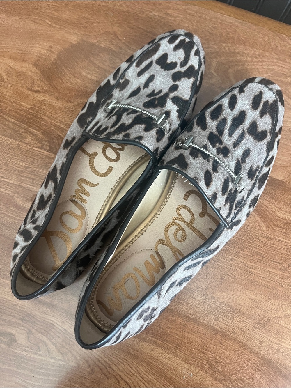Sam Edelman Leopard Print Loafers - Gray Black